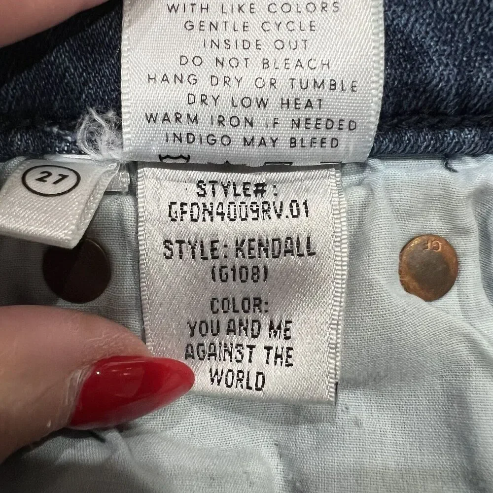 GRLFRND Jeans Sz 27 Kendall High Rise Super Stretch Skinny You‎ Me Against World